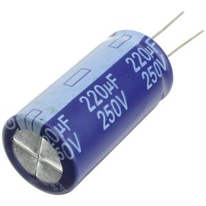 Конденсатор 220мкФ 250В, 18*36мм, 85С, Yageo SK250M0220B7F-1836, 540мА 2000час