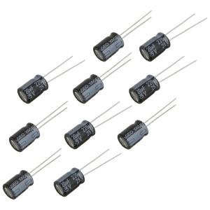 Конденсатор 220мкФ 25В 8*11мм 105С (упаковка 10шт) Yageo SH025M0220B3F-0811 200мА 2000час