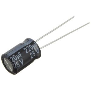 Конденсатор 220мкФ 25В 8*11мм 105С (упаковка 5шт) Yageo SH025M0220B3F-0811 200мА 2000час