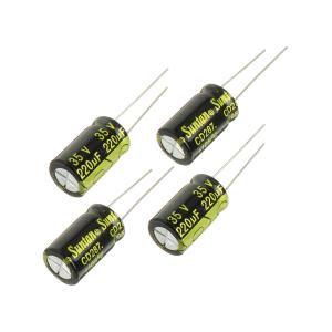 Конденсатор 220мкФ 35В 10*17мм 105С (упаковка 4шт) Suntan TS13DJ1V221MSB0B0R 770мА 3000час