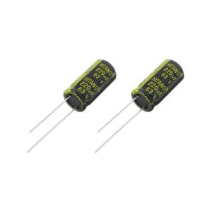 Конденсатор 220мкФ 63В 10*21мм 105C (упаковка 2шт) Hitano EXR221M63B 710мА 5000час