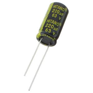 Конденсатор 220мкФ 63В 10*21мм 105C (упаковка 4шт) Hitano EXR221M63B 710мА 5000час