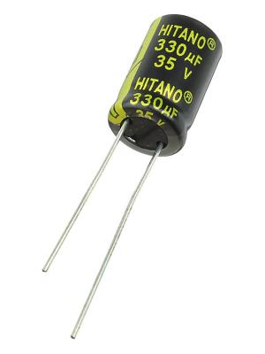 Конденсатор 330мкФ 35В 10*16мм 105C (упаковка 2шт) Hitano EXR331M35B 1050мА 5000час