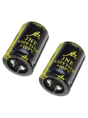 Конденсатор 330мкФ 450В 30*45мм 105C (упаковка 2шт) JB JNE2W331M10003000450 Snap-in 1300мА 2000час