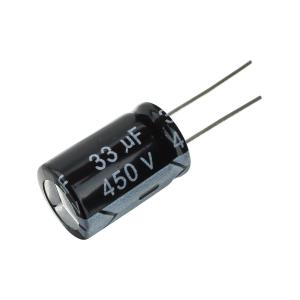 Конденсатор 33мкФ 450В 16*25мм 105С, Jwco KM330M2WBKJ1625VBK, 215мА 2000час