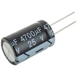 Конденсатор 4700мкФ 25В 16*25мм 105С (упаковка 2шт) Jwco KM472M1EBKJ1625EBK 1550мА 2000час
