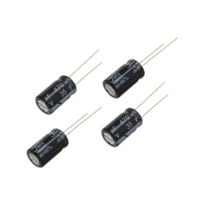 Конденсатор 470мкФ 35В 10*17мм 105С (упаковка 4шт) Jwco KM471M1VBKJ1017VBK 520мА 2000час