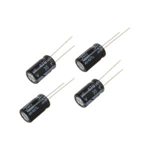 Конденсатор 470мкФ 35В 10*17мм 105С (упаковка 4шт) Jwco KM471M1VBKJ1017VBK 520мА 2000час