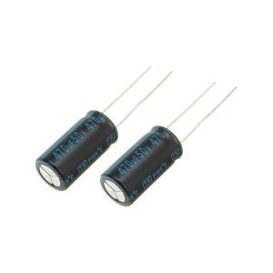 Конденсатор 470мкФ 50В 10*20мм 105С (упаковка 2шт) Jamicon JTK477M050S1GMH20L 660мА 2000час