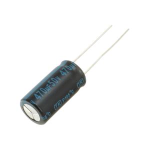 Конденсатор 470мкФ 50В 10*20мм 105С (упаковка 4шт) Jamicon JTK477M050S1GMH20L 660мА 2000час