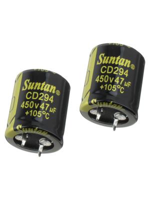 Конденсатор 47мкФ 450В 22*25мм 105С (упаковка 2шт) Suntan TS13DR2W470MSB0D0R Snap-in 380мА 2000час