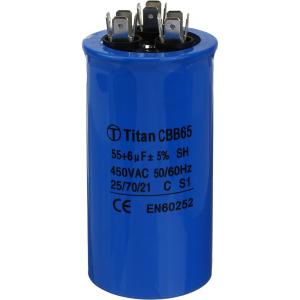 Конденсатор 55/450 VAC пускач клеммы металл корпус СВВ65 С, для кондиционеров