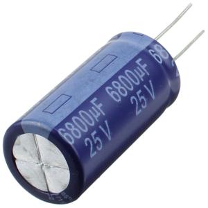 Конденсатор 6800мкФ 25В, 18*36мм 85C, Yageo SK025M6800B7F-1836, 2550мА 2000час