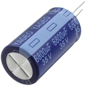 Конденсатор 6800мкФ 35В, 22*40мм, 85С, Yageo SK035M6800BPF-2240, 2600мА 200час
