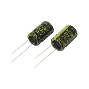 Конденсатор 680мкФ 35В 13*21мм 105С (упаковка 2шт) Hitano EXR681M35B 1570мА 5000час