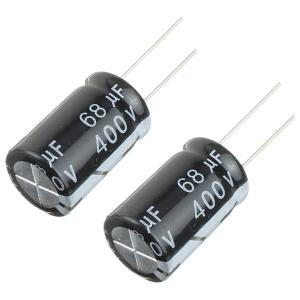 Конденсатор 68мкФ 400В 16*25мм 105С (упаковка 2шт) Jwco KM680M2GBKJ1625EBK 250мА 2000час