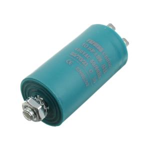 Конденсатор пусковой 10мкФ 450В 5% клеммы, болт, d34 L66 Faraton