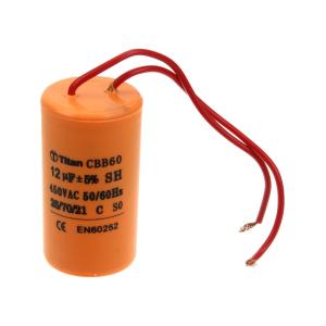 Конденсатор пусковой 12мкФ 450В 5% выводы провод