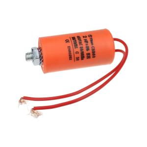 Конденсатор пусковой 2мкФ 450В 5% выводы провод, болт