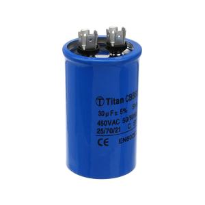 Конденсатор пусковой 30мкФ 450В 5% VAC клеммы металл d50 h85