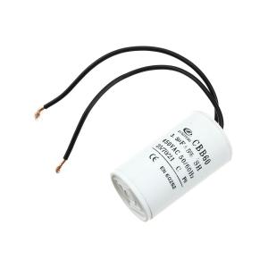 Конденсатор пусковой 3,5мкФ 450В 5% выводы провод