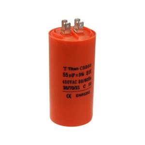 Конденсатор пусковой 55мкФ 450В 5% клеммы