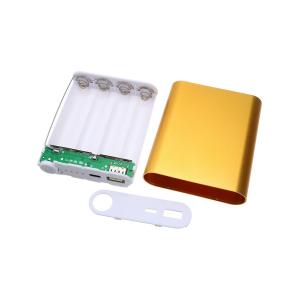 Корпус PowerBank USB(G)/TypeC(G) 2.1А 4*18650, gold