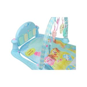 Коврик игровой развивающий с пианино голубой