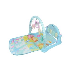Коврик игровой развивающий с пианино голубой
