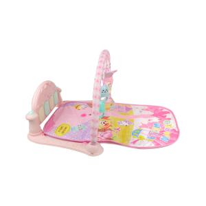Коврик игровой развивающий с пианино розовый