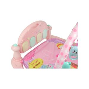 Коврик игровой развивающий с пианино розовый