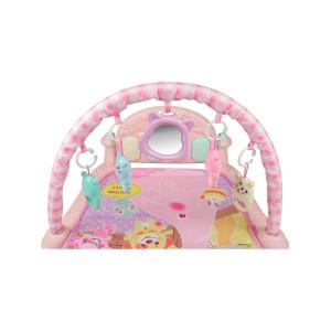 Коврик игровой развивающий с пианино розовый