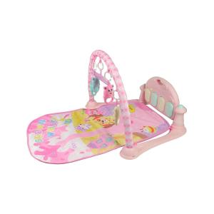 Коврик игровой развивающий с пианино розовый