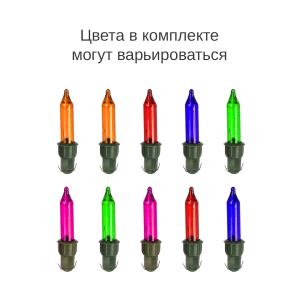 Лампа для гирлянд свеча, цветные (упаковка 100шт)