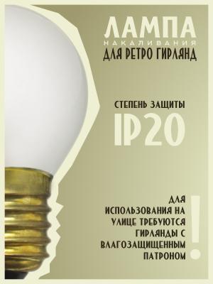 Лампа накаливания 10W E27 P45 220V Foton decor ЛОН шар матовый, белый