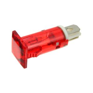 Лампа Неон 110/220 10*10мм квадрат красный плоский распор