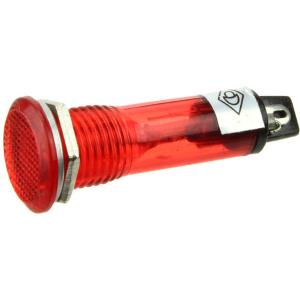 Лампа Неон 110/220 14мм круглая/плоская, цвет красный