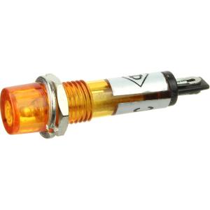 Лампа Неон 110/220 8мм круглая, цвет желтый, с гайкой