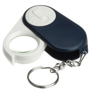 Лупа 10Х d23мм раздвижная подсветка LJ-002, брелок