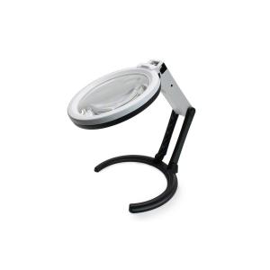 Лупа 138мм 5х 25мм 5х подсветка 12свд подставка складная 220В/2АА