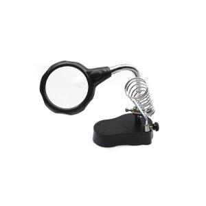 Лупа 65мм гибкая нога, пружина для паяльника, подсветка