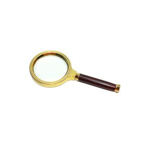 Лупа 70 мм в Gold оправе, ручка под дерево