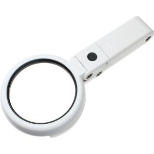Лупа 75мм 5х, 19мм 11х, подсветка 8свд подставка складная, 3ААА/USB