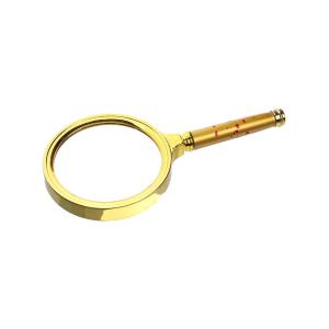 Лупа 80мм золотая оправа, с цветной ручкой