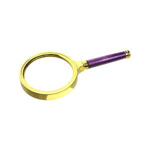 Лупа 80мм золотая оправа, с цветной ручкой