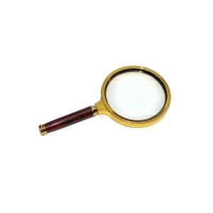 Лупа 90мм Золотая оправа ручка