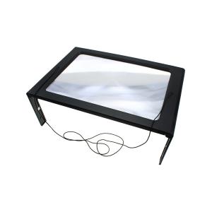 Лупа формат А4 подставка, линза Френеля, подсветка 8свд, USB