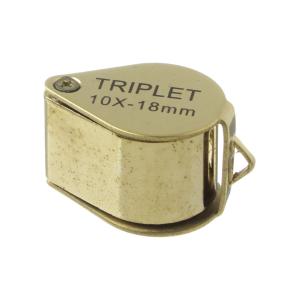 Лупа ювелирная 10Х 17мм металл раздвижная, gold