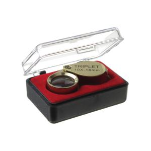 Лупа ювелирная 10Х 17мм металл раздвижная, gold