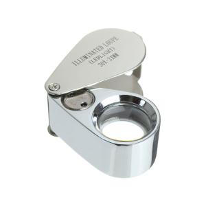 Лупа ювелирная 30Х 21мм металл раздвижная подсветка 2 свд